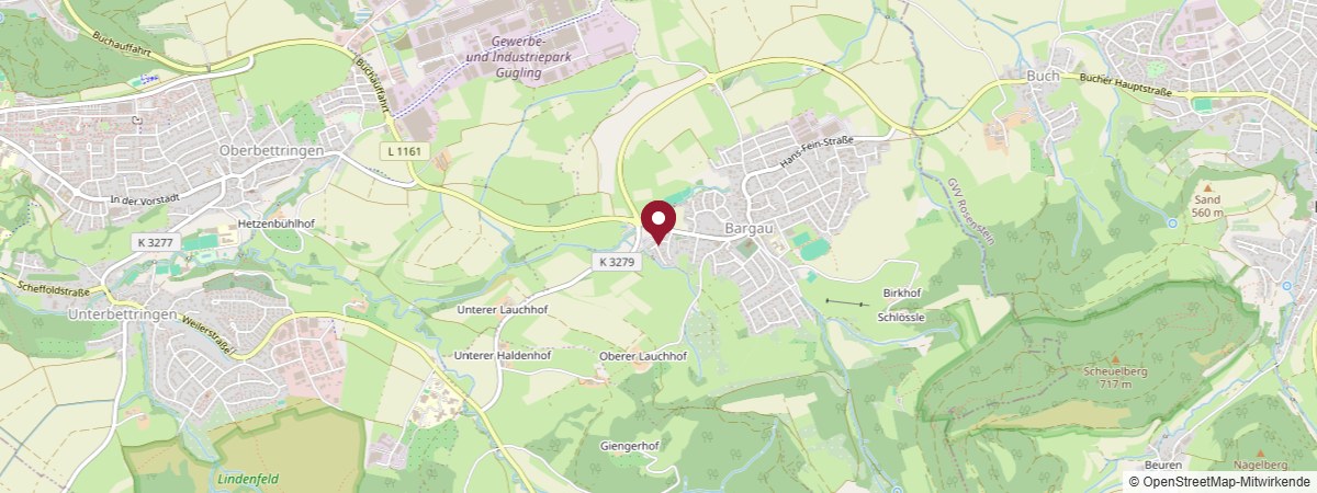 Kartenausschnitt: Elektrotechnik Stoppel, Untere Bachwiesen 7, Schwäbisch Gmünd